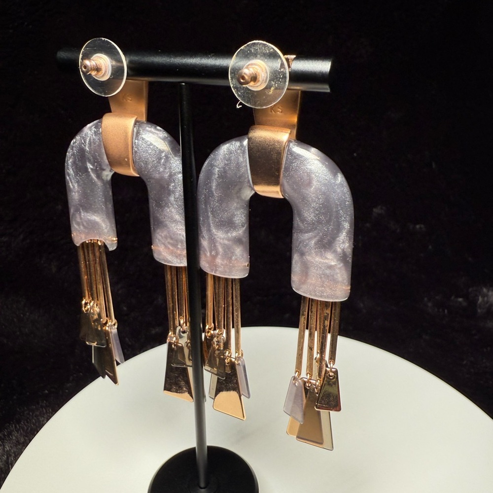 Kendra Scott Metallic Arch Statement Earrings Wit… - image 5